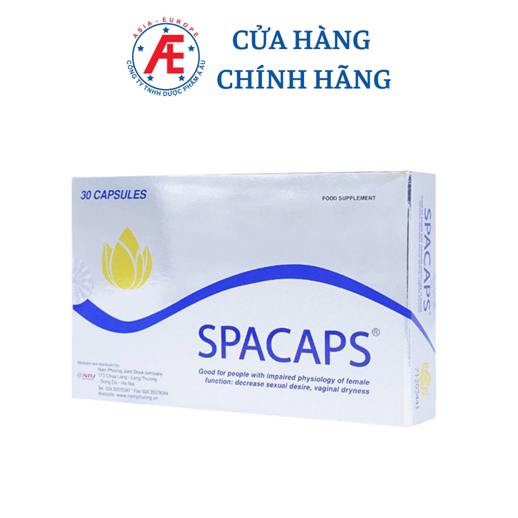 Spacaps hỗ trợ cải thiện khô âm đạo, giảm ham muốn từ thảo dược hộp 30 viên DƯỢC PHẨM Á ÂU