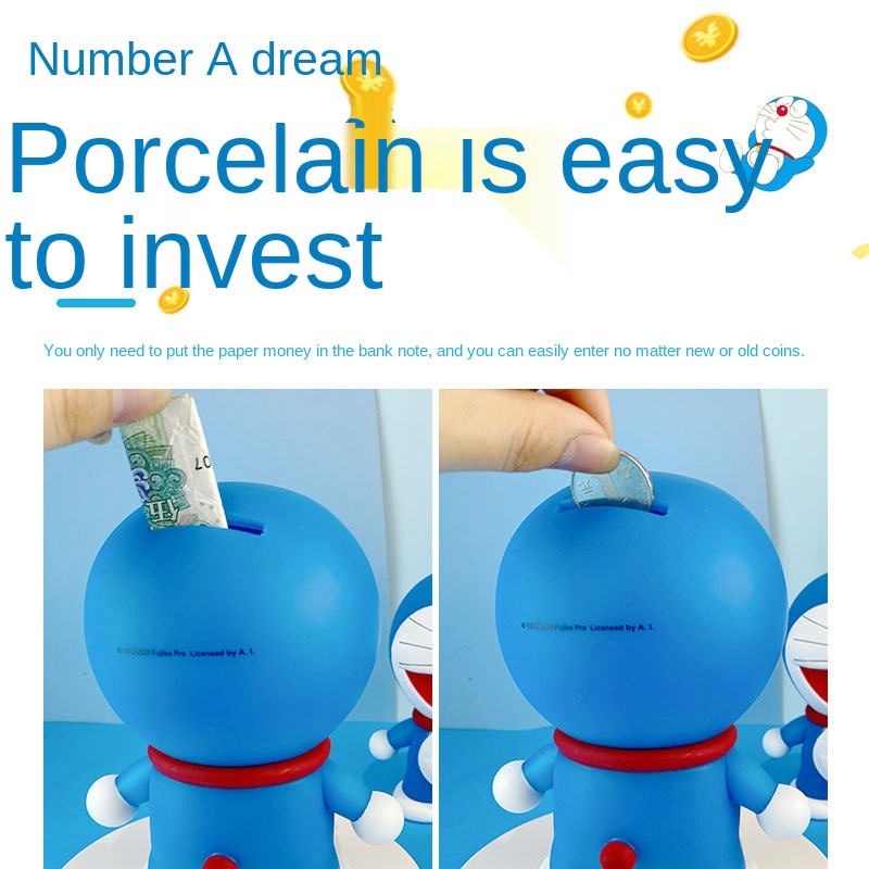 Ống Heo Tiết Kiệm Tiền Hình Doraemon Đáng Yêu