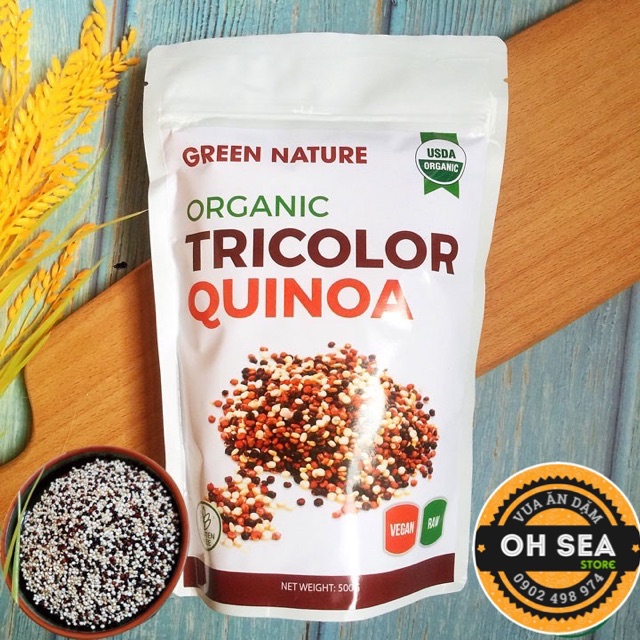 Quinoa 3 màu (diêm mạch) hữu cơ Green Nature 100g