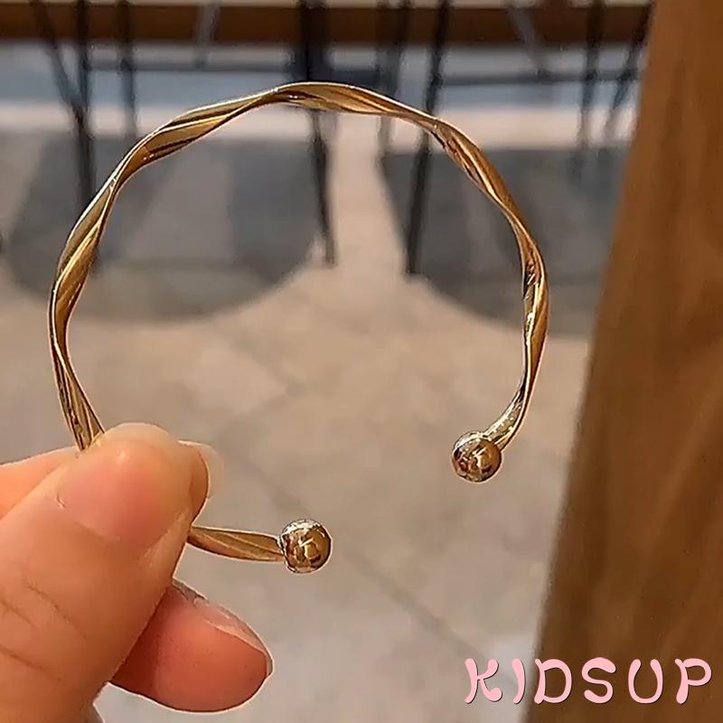 Vòng đeo tay dạng mở kết cấu hình tròn màu sắc đơn giản cho nữ