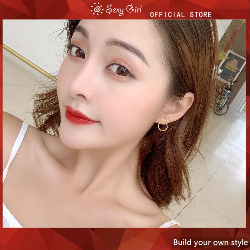 Khuyên Tai Hợp Kim Mạ Vàng Đơn Giản Thời Trang Cho Nam Và Nữ