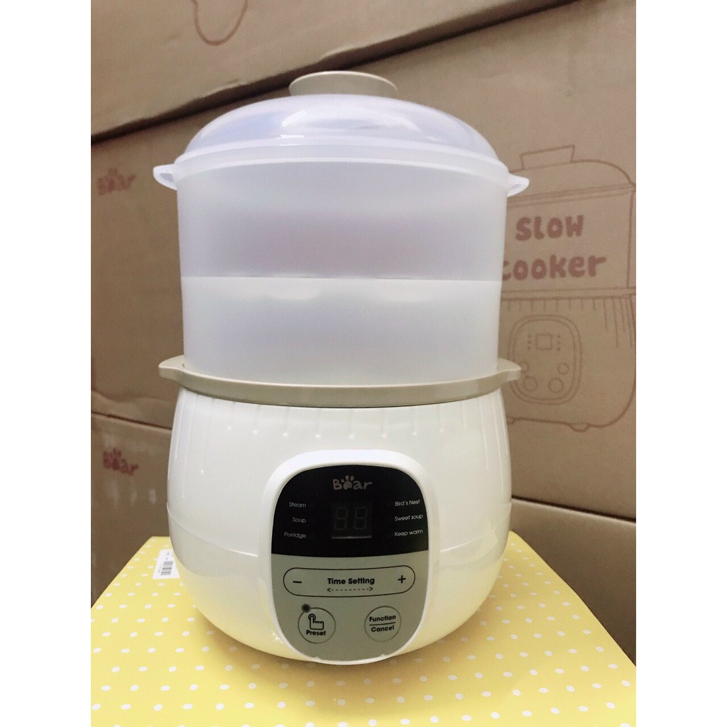 Nồi Nấu Cháo Chậm, Nồi Ninh Hầm Đa Năng Nấu Cách Thủy BEAR 0,8L Bản Quốc tế Bảo Hành 18 Tháng Chính Hãng - Riobaby