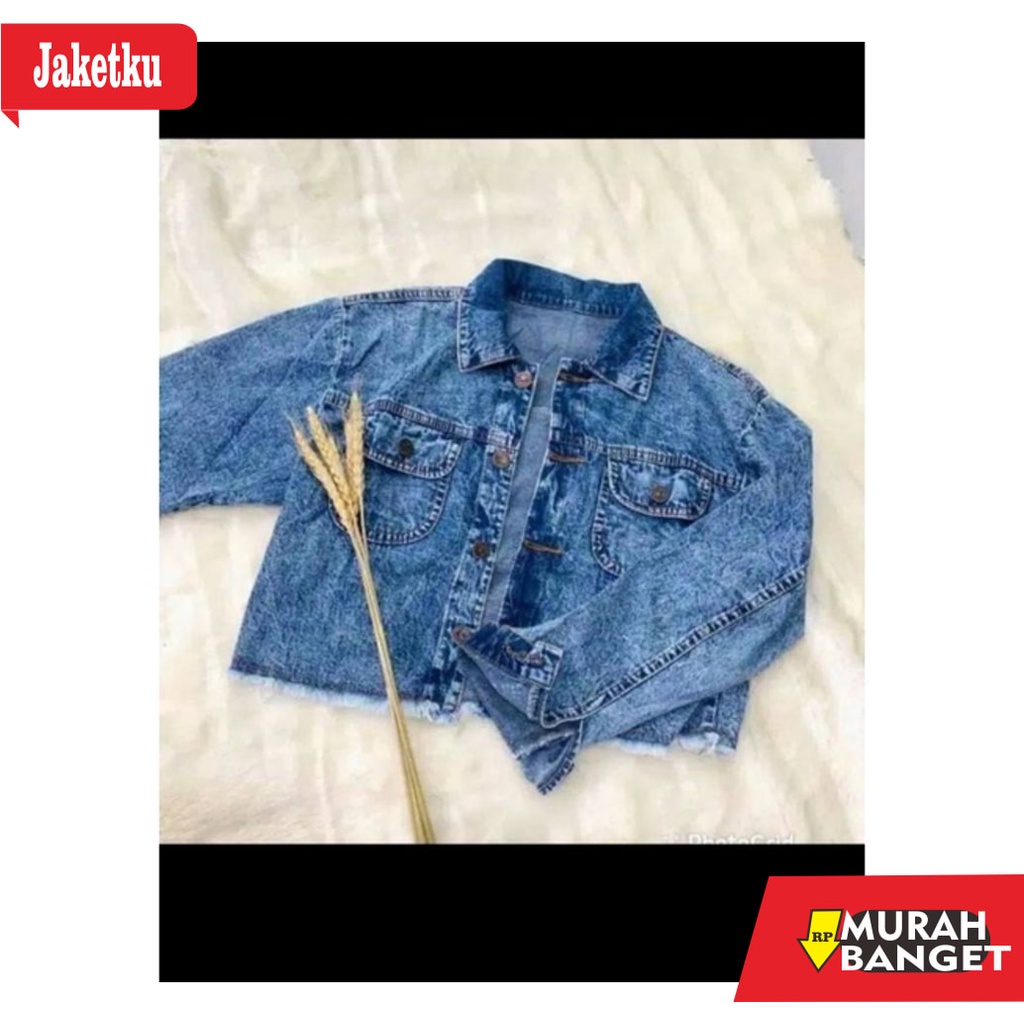 Áo Khoác denim Lửng Tay Dài Cá Tính Cho Nữ