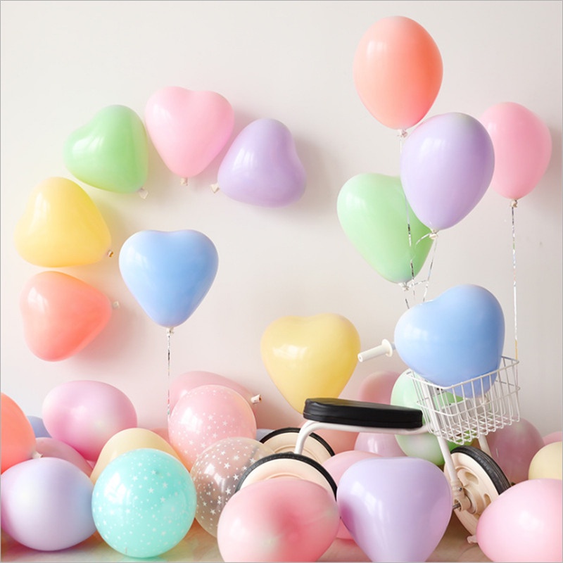 25 Bong Bóng 12 inch Hình Trái Tim Bằng latex Màu Sắc Kẹo Ngọt Dùng Cho Tiệc Sinh Nhật, Đám Cưới