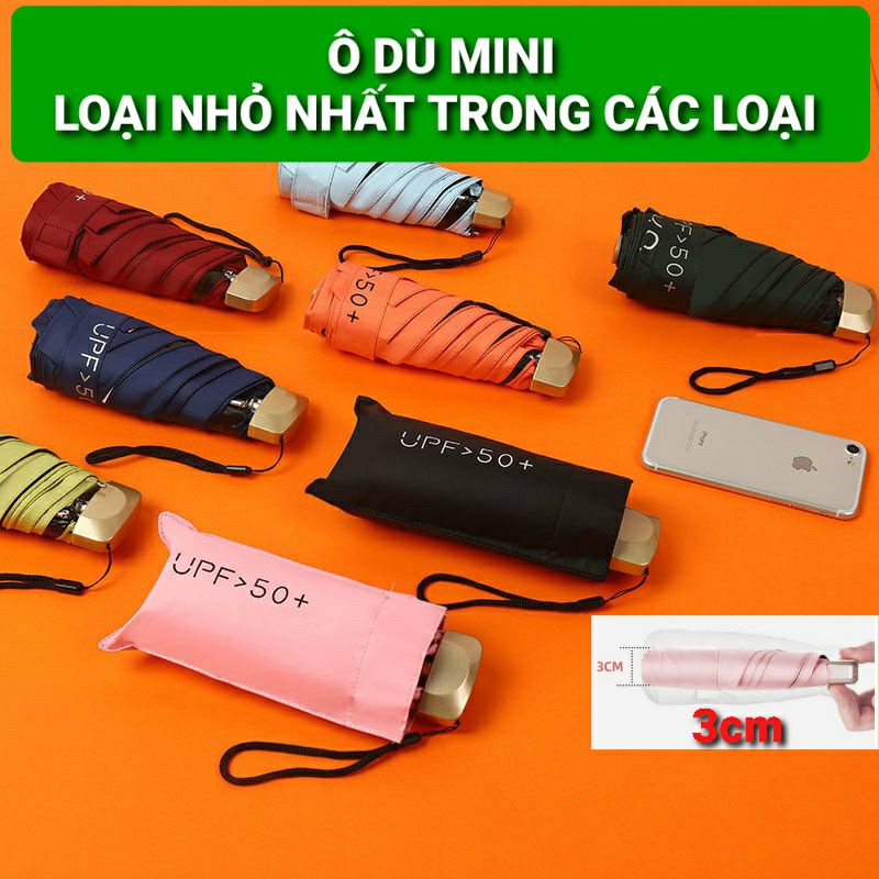 [Siêu mini gấp gọn] Ô Dù Che Mưa Che Nắng Chống Tia UV