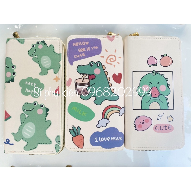 Ví cầm tay dài  Khủng Long cute 9 mẫu