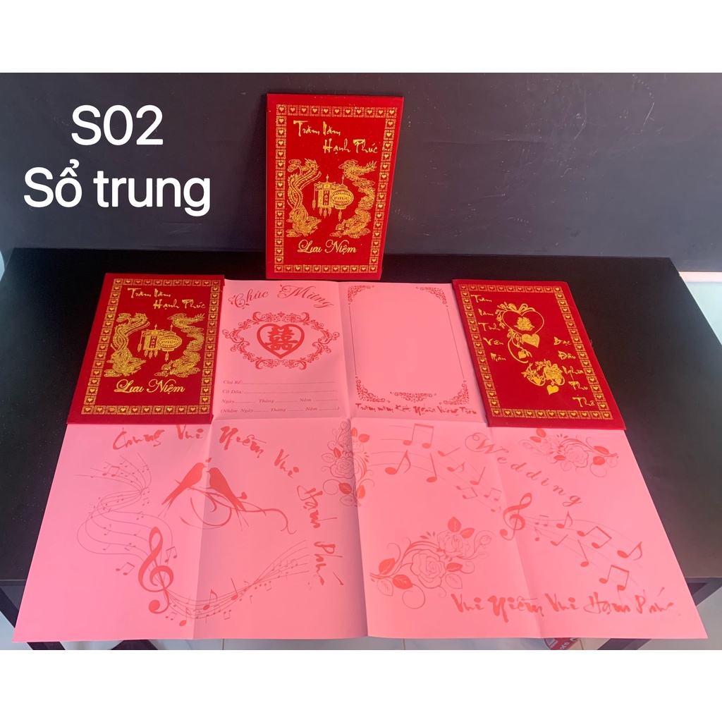Sổ viết cưới - Sổ ký tên trung đẹp trang trí trong lễ cưới