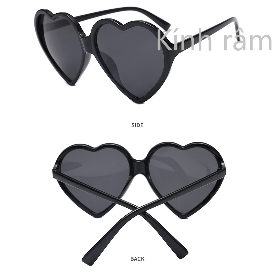 Kính mát hình trái tim bản to độc đáo cho nữ
