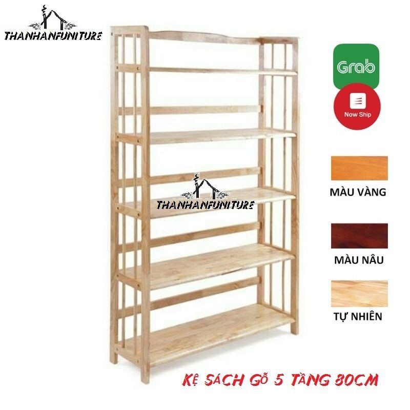 Kệ sách gỗ 80cm - 5 tầng