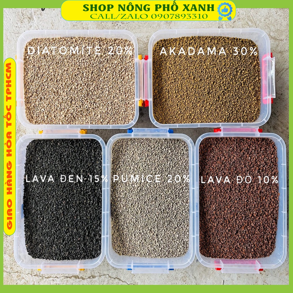Đất trồng giá thể Full đá dành cho bonsai mini, siêu mini, sen đá, xương rồng, thoát nước tốt nhưng giữ ẩm và phân bón