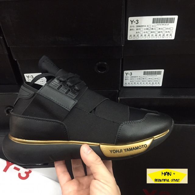 XẢ KHO THANH LÝ (Hàng đẹp) Giày thể thao Adidas Y3 QASA đen đế vàng [XIÊU RẺ]