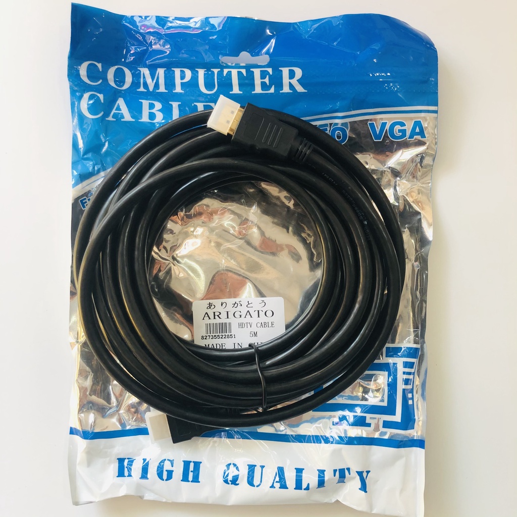 Cáp HDMI ARIGATO 5m lõi đồng HDTV 4K*2K (19+1) - Dây HDMI To HDMI tròn chuẩn FULL HD 1080p