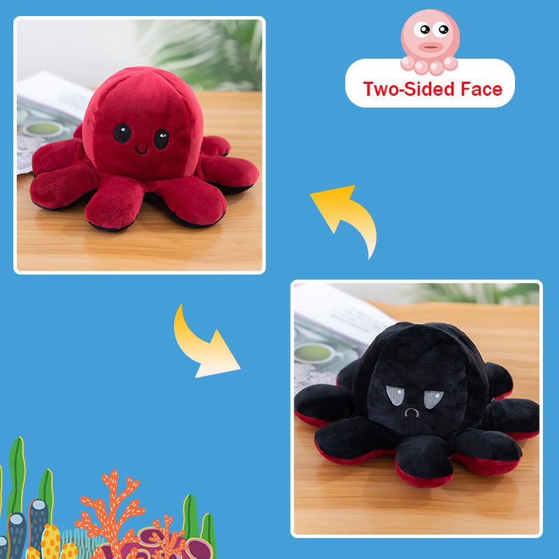 20/30/40cm lovely Double-Sided Flip Reversible Octopus Plush Toy Marine Stuffed Doll kid gift