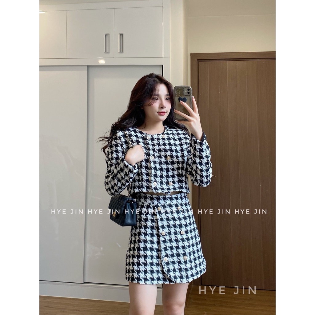 Set dạ nữ mẫu mới mùa đông, chất dạ kiểu dáng sang chảnh mặc đi làm, đi chơi