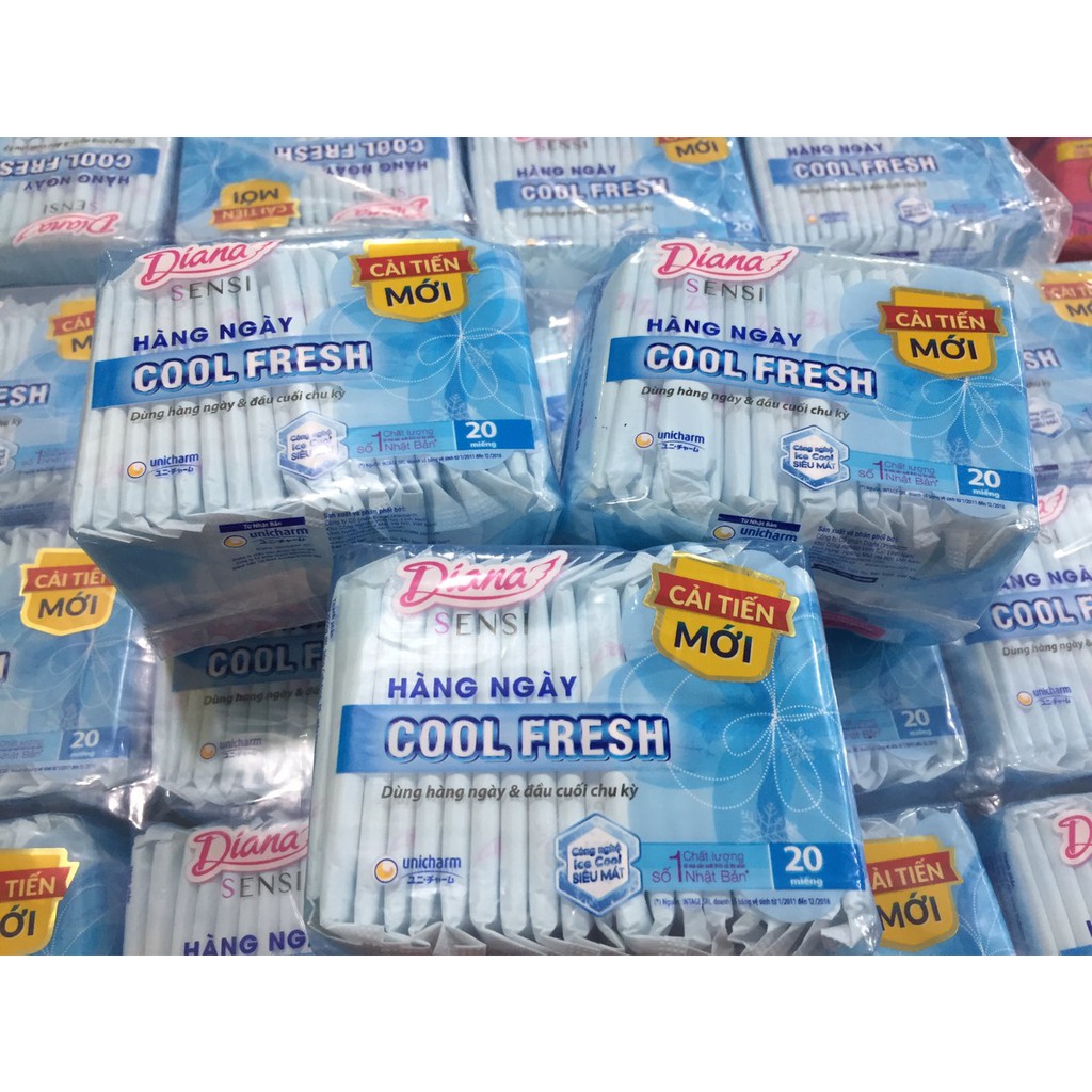 Combo 6 gói Băng vệ sinh hàng ngày Diana Sensi Cool Fresh 20 miếng