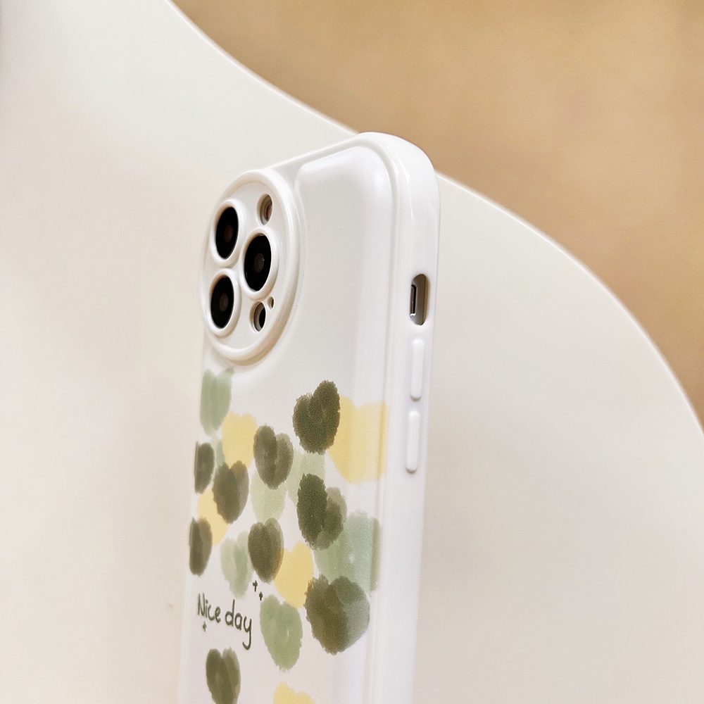 ốp iphone màu xanh lá cây rơi mô hình trái tim TPu Silicone Case Điện thoại iPhone 11 Pro Max X Xr Xs 7 8 14 Plus Se 2020 12 pro max 13 mini