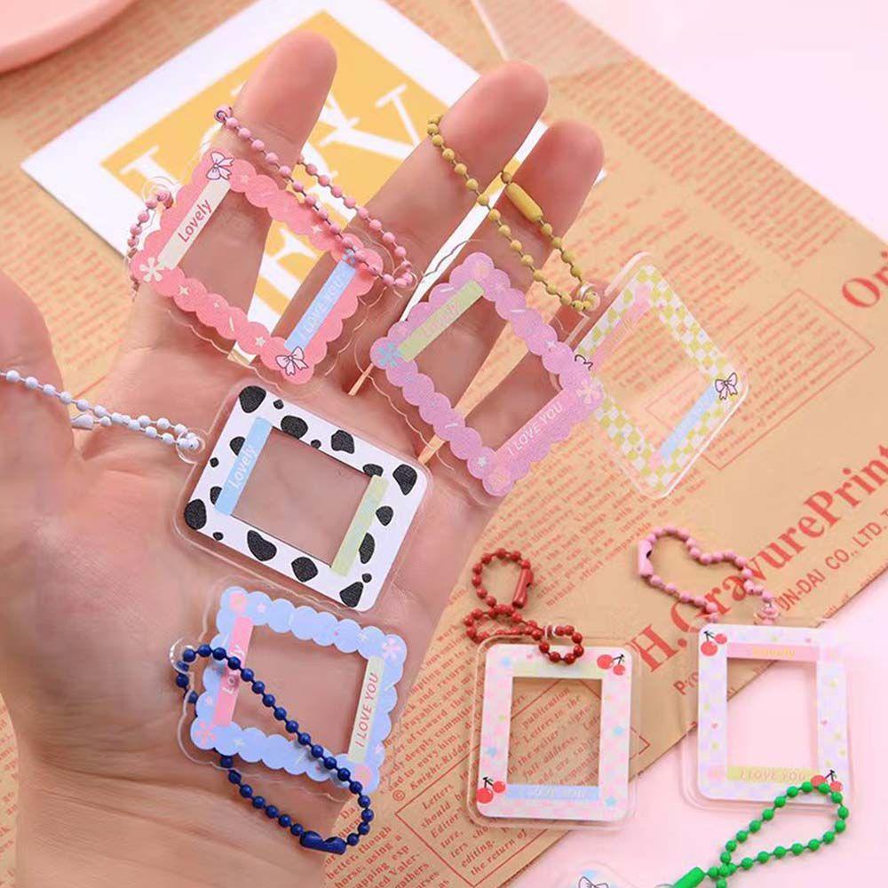 LANFY Móc Khóa / Dây Treo Ảnh Thần Tượng Trong Suốt Dễ Thương DIY Giá Đỡ