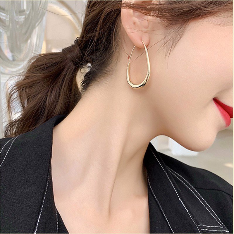 Bông tai bạc mạ vàng phong cách Hàn Quốc - Khuyên hoa tai nữ đẹp cổ điển iLita
