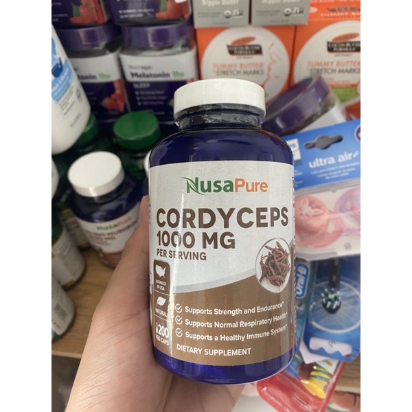 [FAKE ĐỀN X1000] VIÊN UỐNG TINH CHẤT ĐÔNG TRÙNG HẠ THẢO HÀNG MỸ CHÍNH HÃNG NusaPure CORDYCEPS 1000MG