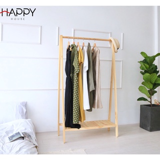 [ KHUYÊN DÙNG] SÀO TREO QUẦN ÁO GỖ THÔNG ĐA NĂNG HÀN QUỐC - SINGLE HANGER (Size 86)-NATURAL