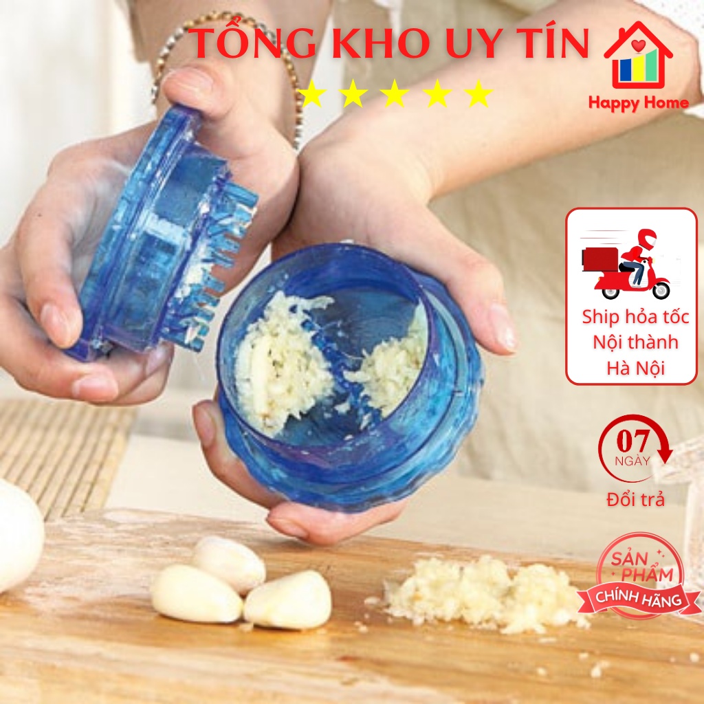 Cối xay tỏi, dụng cụ xay tỏi cầm tay mini đa năng nhựa siêu cứng Việt Nhật Happy Home