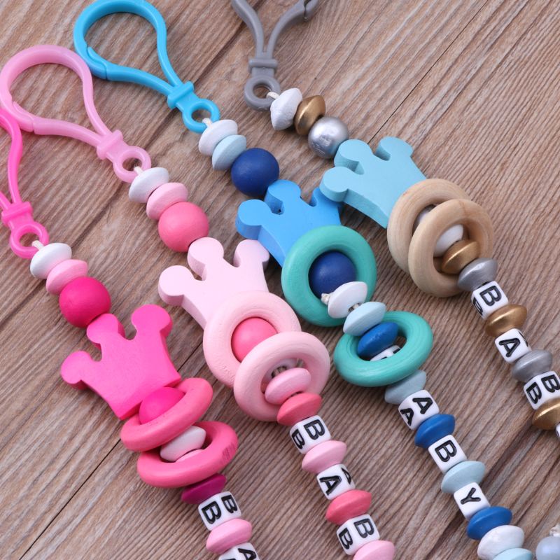 Dây đeo núm ti giả họa tiết gấu hoạt hình dễ thương cho bé