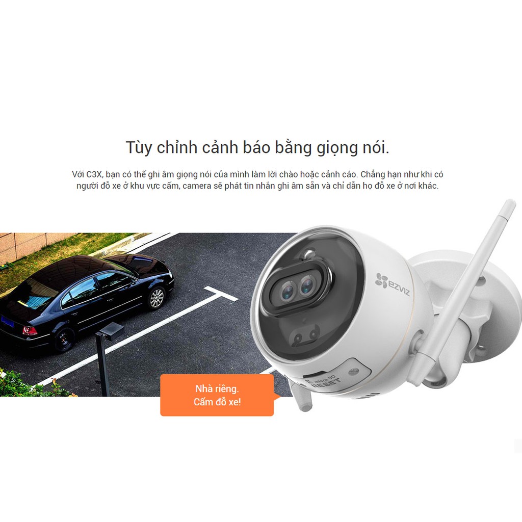 Camera IP Wifi EZVIZ C3X 2.0 Megapixel CS-CV310 1080P. Công nghệ AI - Màu ban đêm - Hàng Chính Hãng - Bảo hành 24T | BigBuy360 - bigbuy360.vn