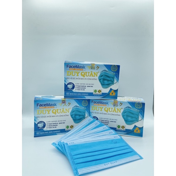 | CHÍNH HÃNG | Khẩu Trang Y Tế 4 lớp Duy Quân Hộp 50 Cái