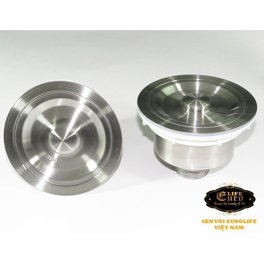 Bầu xi phông chậu rửa chén Inox SUS 304 110mm Eurolife EL-BX110