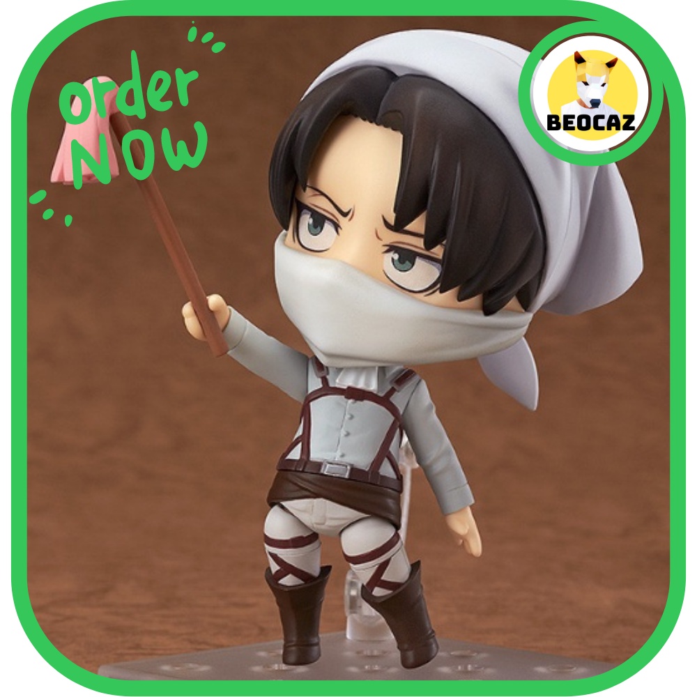 [Full Box] Mô hình chibi Levi Ackerman dọn dẹp dễ thương 417 kèm phụ kiện bền màu an toàn Attack On Titan