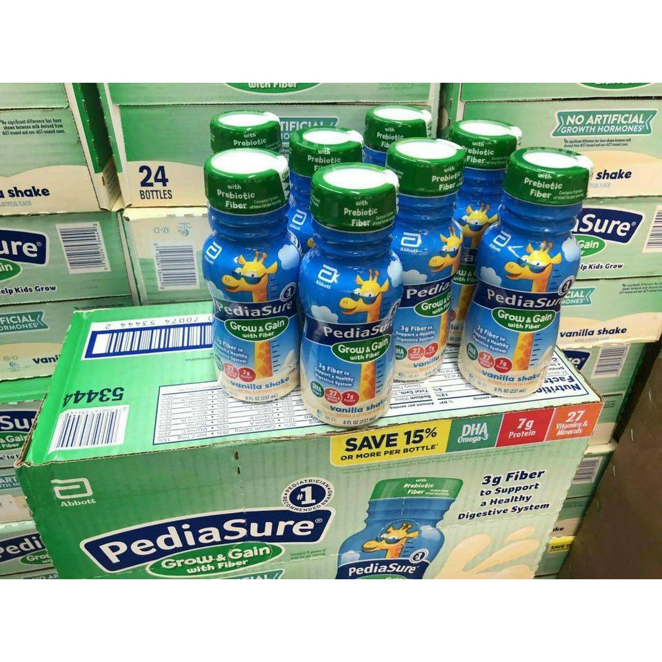 Set 3 chai sữa Pediasure Grow And Gain Fiber 237ml Của Mỹ Bổ Sung Chất Sơ Giúp Bé Cải Thiện Về Thể Chấ