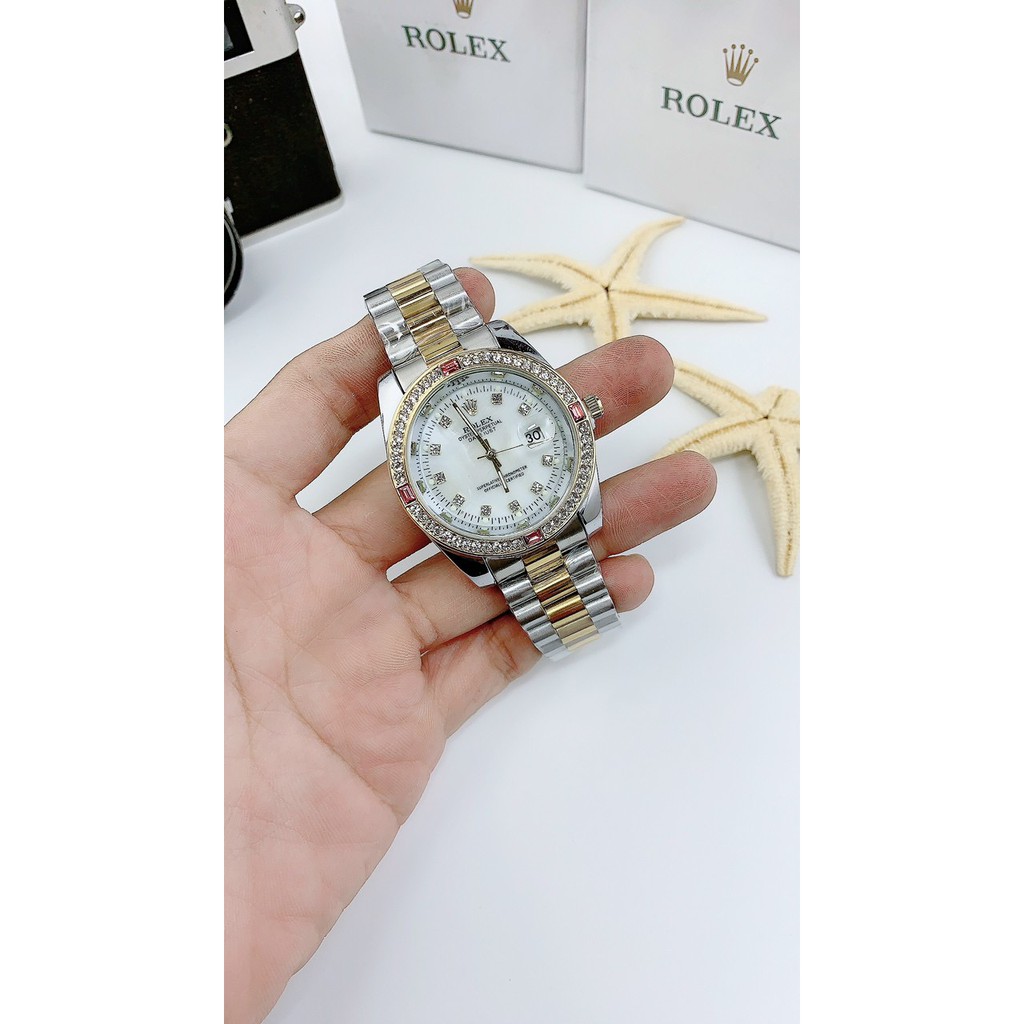 Đồng Hồ Thời Trang Rolet Datejust Nam Đá Màu-Nam