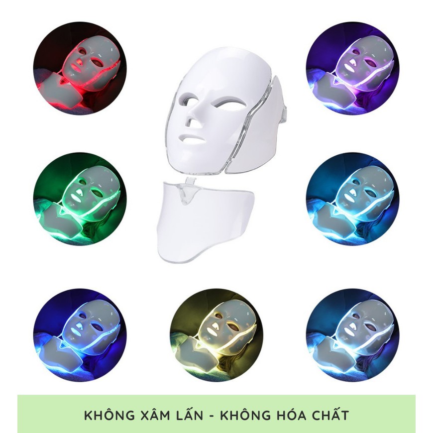 [Amazon Best Seller] Mặt nạ ánh sáng sinh học với 7 chế độ, giúp trẻ hóa hỗ trợ ngừa mụn và làm trắng da, chống lão hóa