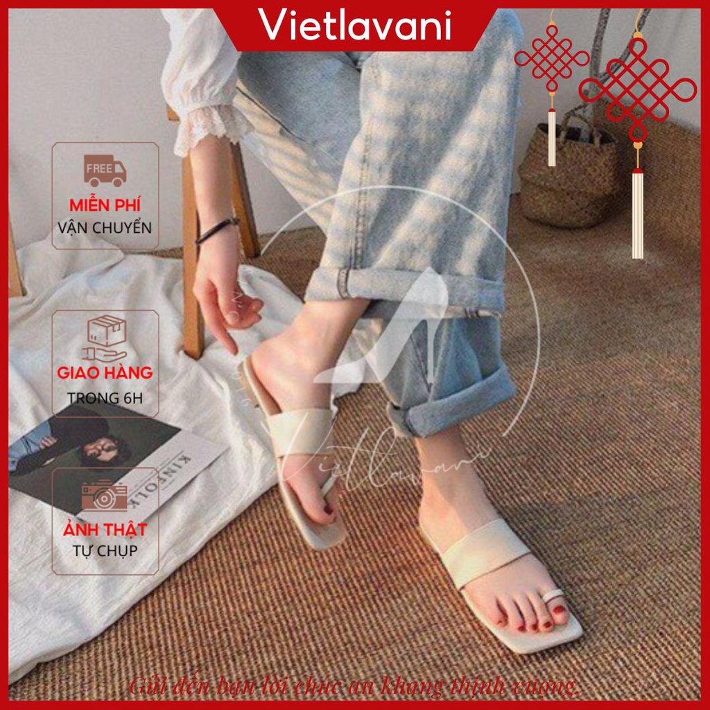 Dép nữ sỏ ngón D23 đế bệt thời trang đường phố VIETLAVANI