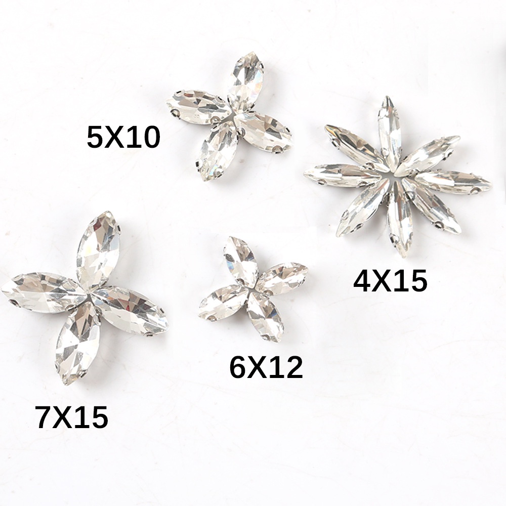 Hạt Đá Pha Lê Giả Kim Cương 4 Lỗ May Vá Thủ Công