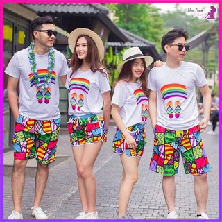 Set 4 Bộ Quần Áo Đi Biển Gia Đình 4 Người- Hàng Quảng Châu-Size Inbox Shop