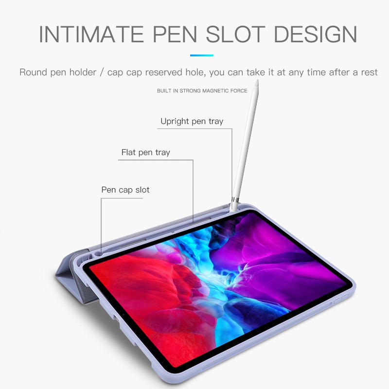 Bao da cho iPad Air 4 10.9 2020 Pencil Holder Smart Case (Có khe cắm bút Apple Pencil). | BigBuy360 - bigbuy360.vn
