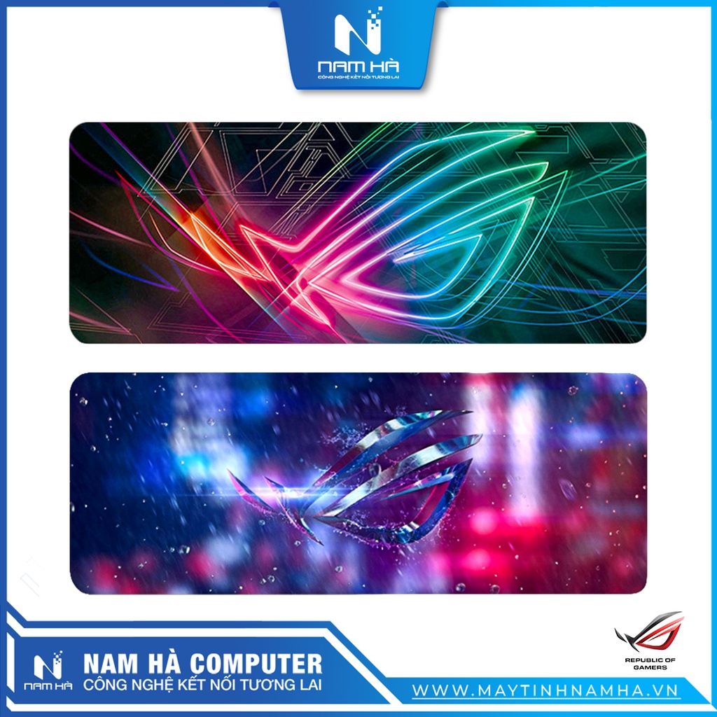 Lót chuột, pad chuột cỡ lớn, nhỏ 80x30, 21x26 asus rog in 3d đẹp bo viền chắc chắn bền bỉ với thời gian