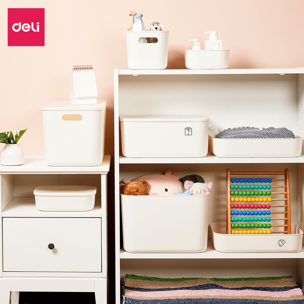 Hộp Đựng Đồ Có Nắp Deli Cỡ Siêu Lớn Có Tay Cầm Đa Năng Nắp Đậy Chống Bụi, Hộp Đựng Quần Áo, Đồ Chơi