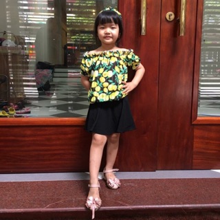 Set váy hở vai cho bé