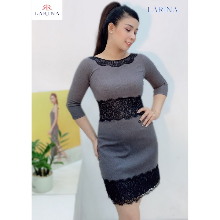 Đầm Thun Nữ Công Sở Dáng Ôm Body Cổ Thuyền Tay Lỡ LARINA - M20