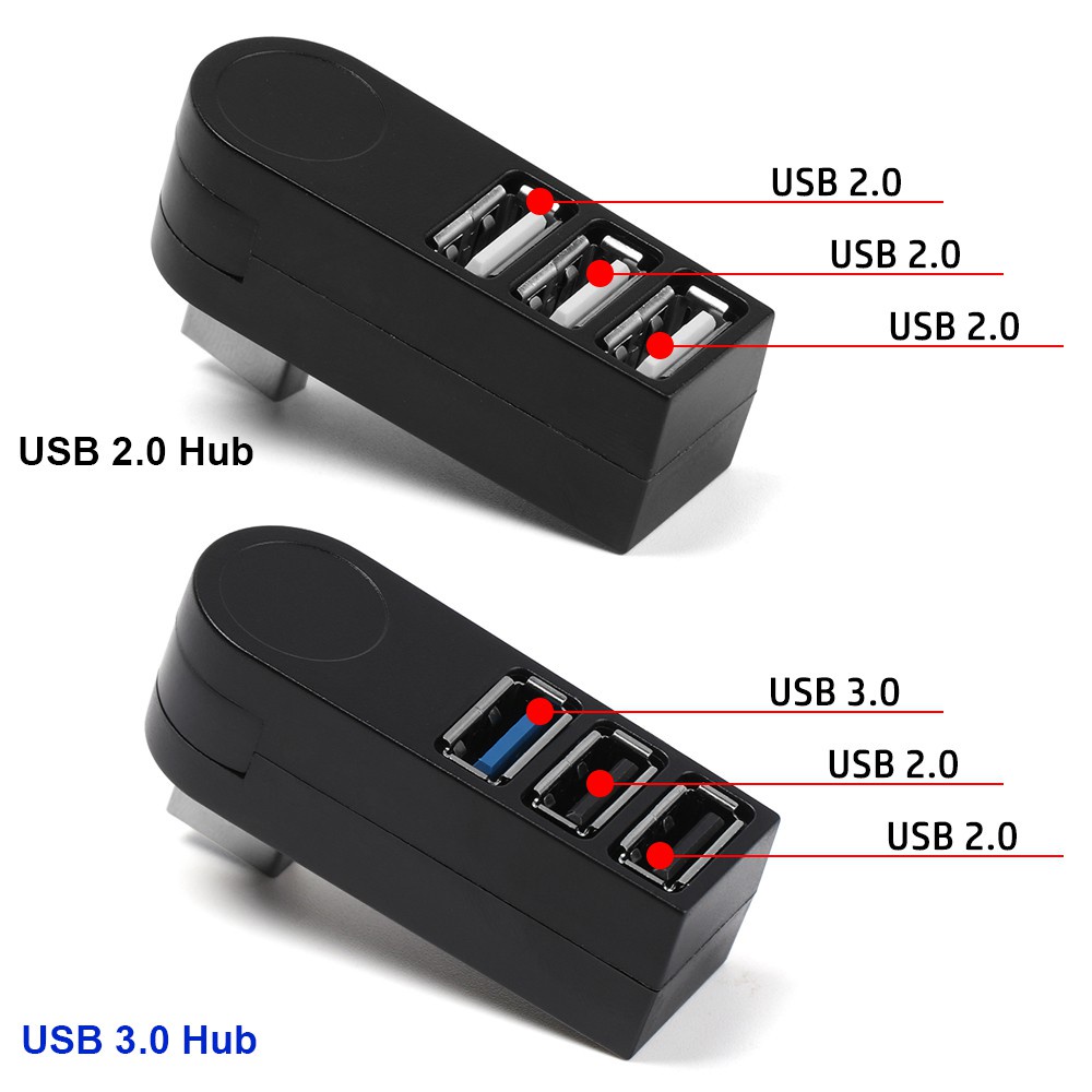 MYRON Universal USB 3.0 Hub Rotatable 3 Ports Adapter New Data Transfer High Speed Mini Splitter Box USB Expander