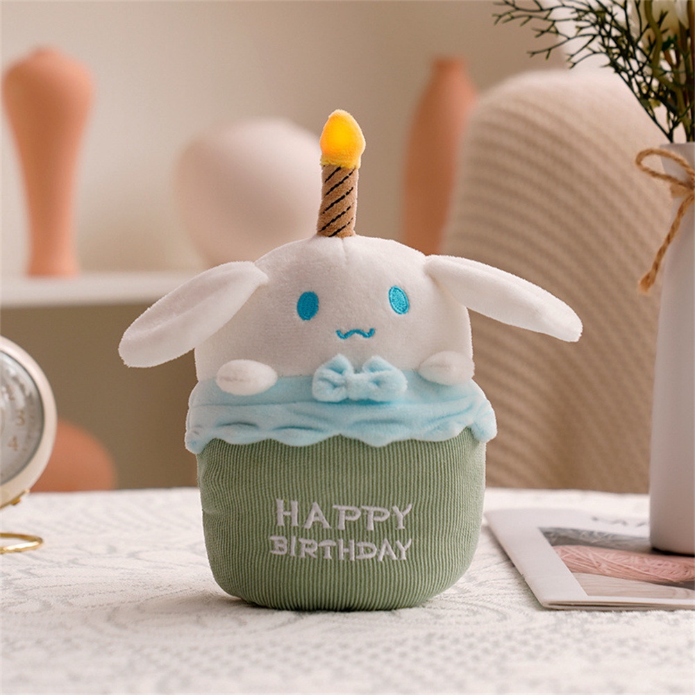 Đồ Chơi Nhồi Bông Hình Bánh Kem Sinh Nhật Kirby / Kulomi / Melody / Pudding Dog / Cinnamoroll Có Nhạc Và Đèn Phát Sáng Dành Cho Trẻ Em
