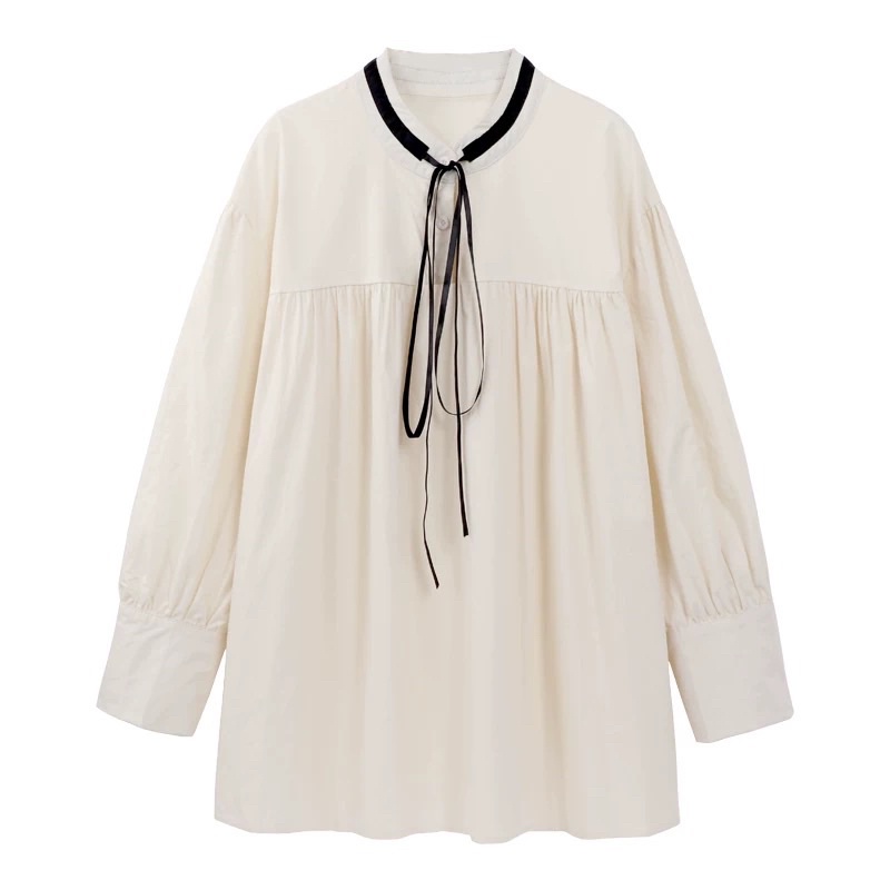 Áo sơ mi tay bồng thắt dây nơ như Triệu Lộ Tư