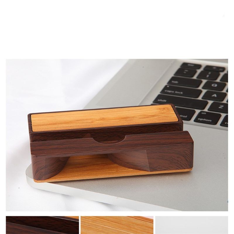 lucky* Wooden Charging Dock Station Mobile Phone Stand Holder Charger Base Desk Organizer for iPhone for ANdroid Mobile Cellphones Accessories