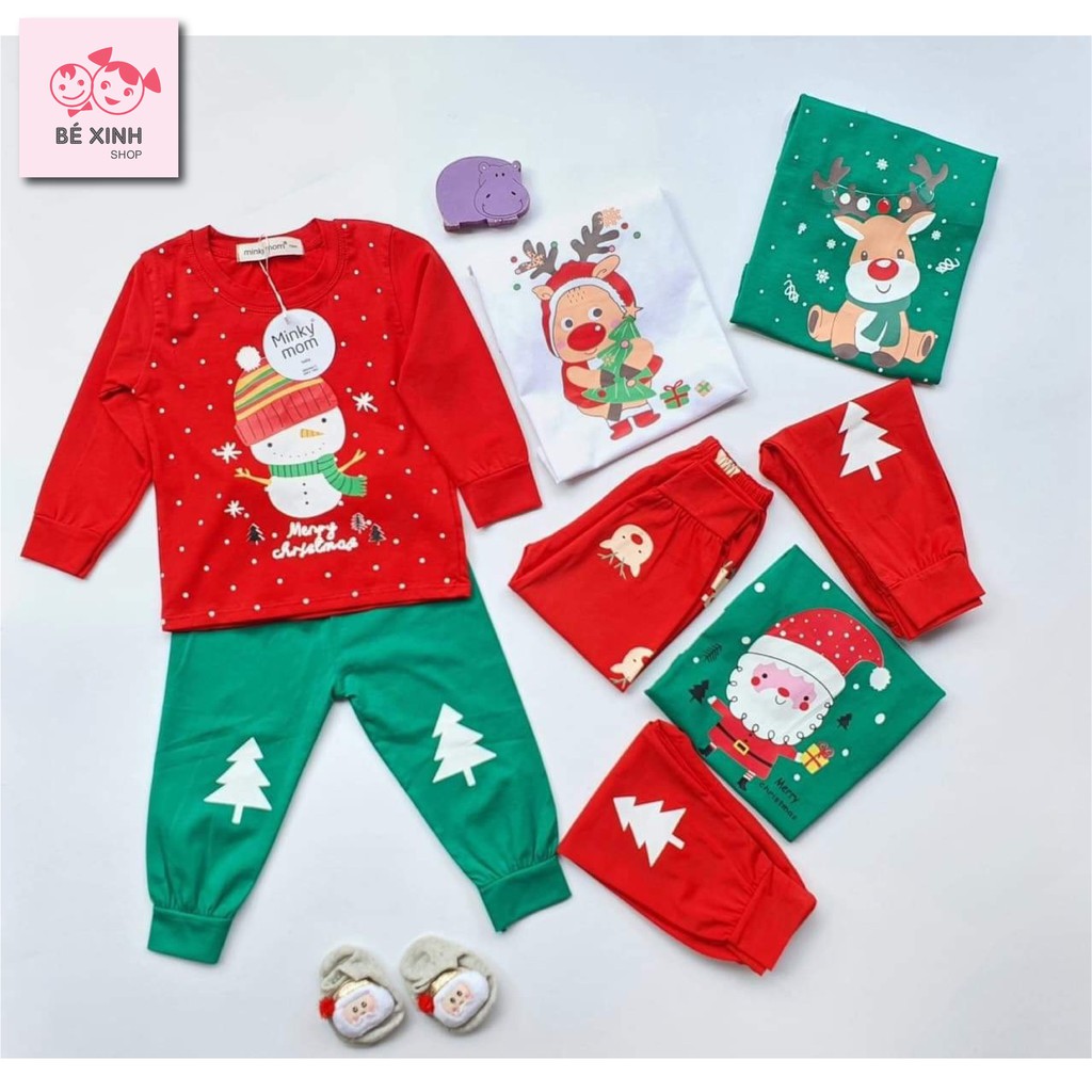 Áo quần bộ đồ noel giáng sinh cho bé trai bé gái Minky Mom [Chuẩn 100% cotton] Quần áo đồ ông già noel giáng sinh trẻ em