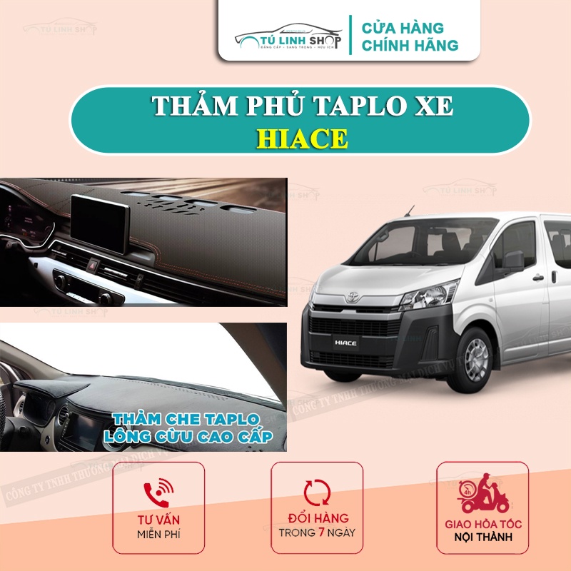 Thảm taplo TOYOTA HIACE bằng lông Cừu 3 lớp