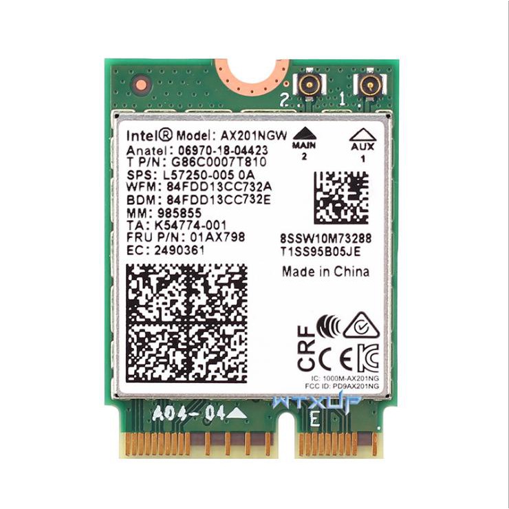 Card Intel Wi-Fi 6 AX201NGW Bluetooth 5.0 NGFF Key-E CNVi Băng Tần Kép 2400Mbps | BigBuy360 - bigbuy360.vn