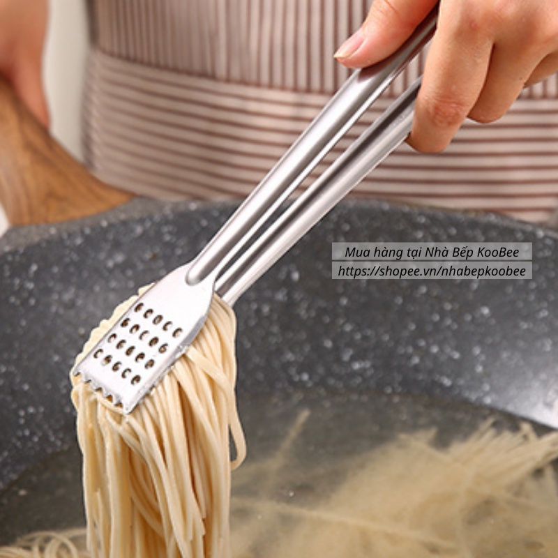 Kẹp gắp thịt nướng inox không gỉ kẹp gắp thức ăn, chống trơn trượt