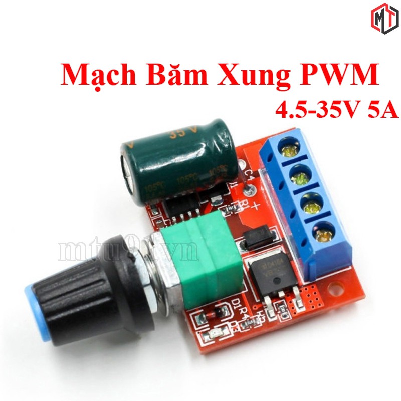 Mạch điều tốc động cơ mini PWM 5A 4.5v- 35v 90w (Led Dimmer)